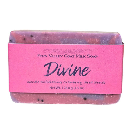 Fern Valley Soap Natural Goat Milk Soap | Exfoliating Cranberry-Seed Scrub | Divine - Musky Floral Scent Goat Milk Soap