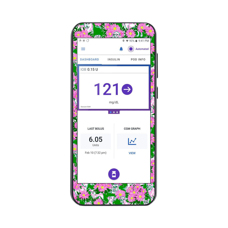 Peelz Dogs and Daisies Sticker for Omnipod® 5 Controller – Pump Peelz Peelz/Stickers