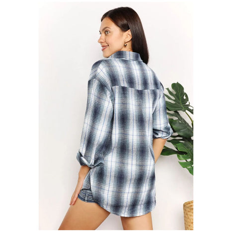 Plaid Dropped Shoulder Shirt