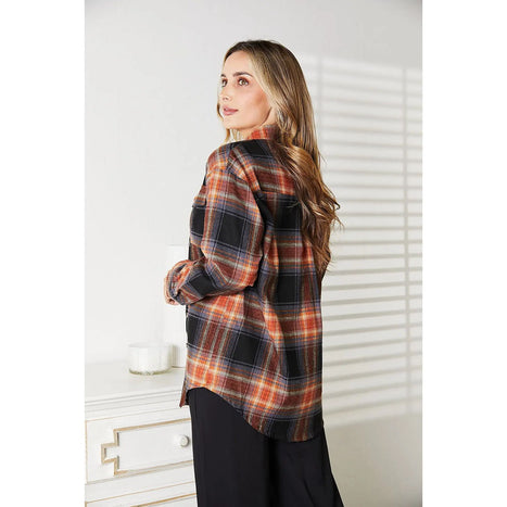 Plaid Dropped Shoulder Shirt