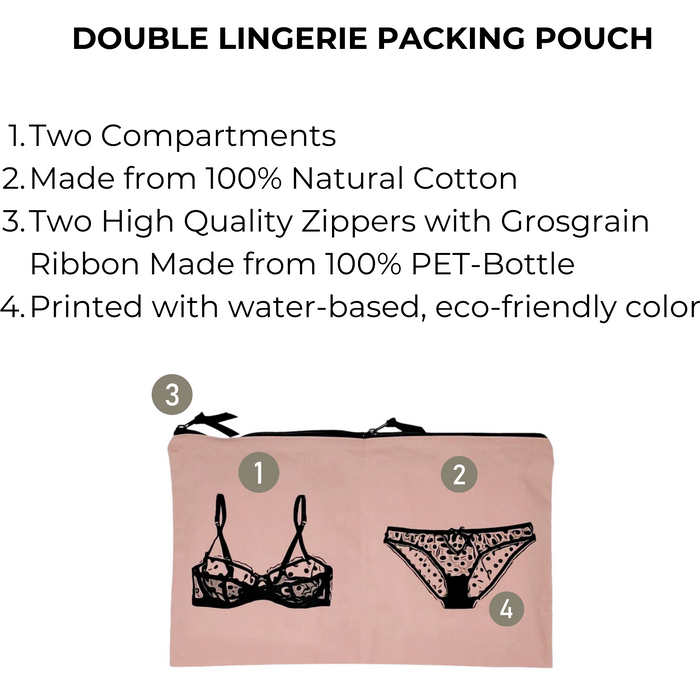 Bag-All - Double Lingerie Packing Pouch, Pink/Blush