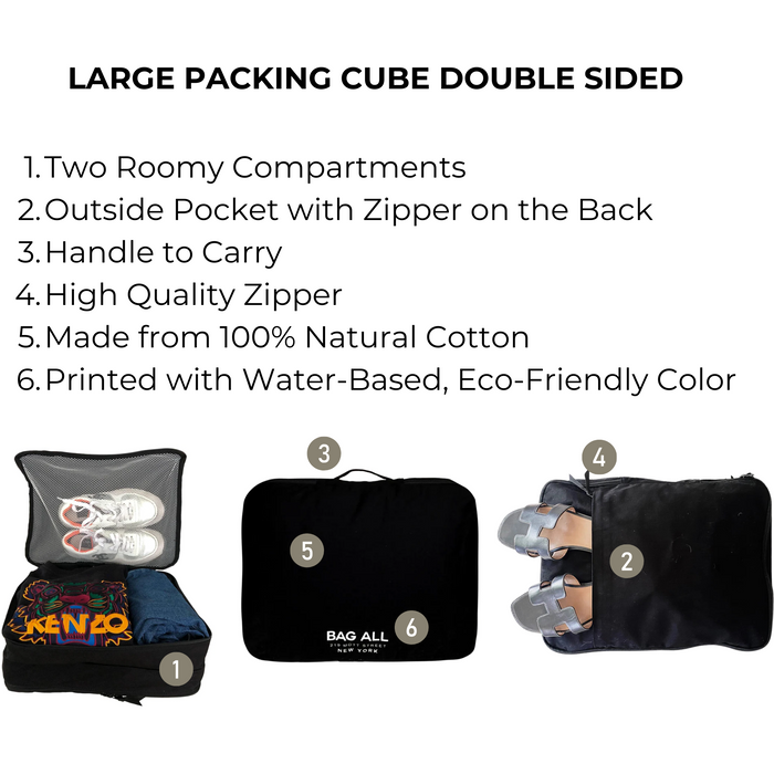 Bag-All - Large Packing Cube, Double Sided, Black