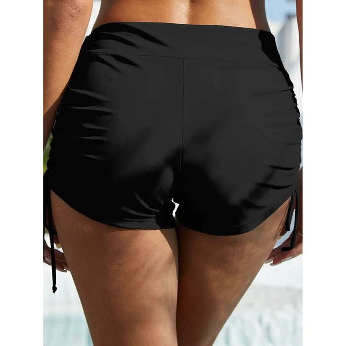 Drawstring Mid-Rise Waist Swim Shorts