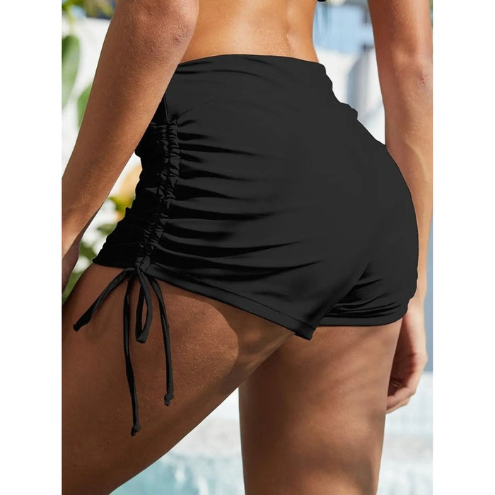 Drawstring Mid-Rise Waist Swim Shorts