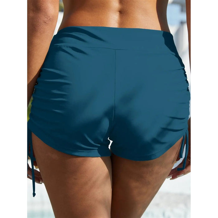 Drawstring Mid-Rise Waist Swim Shorts