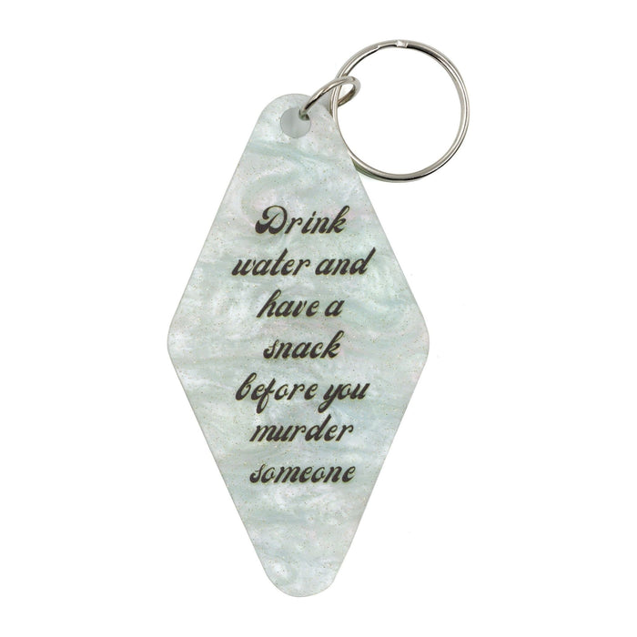 The Bullish Store - Drink Water Before You Murder Someone Keychain In Marble Mint