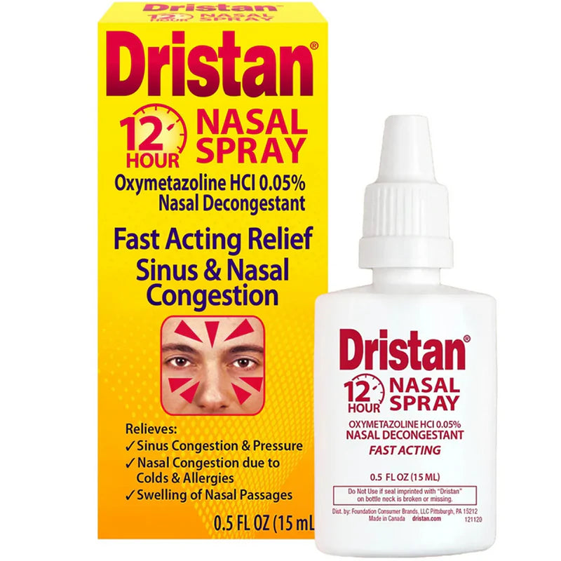 Dristan 12-Hour Nasal Decongestant Spray, Oxymetazoline HCl 0.05%, 0.5 fl oz