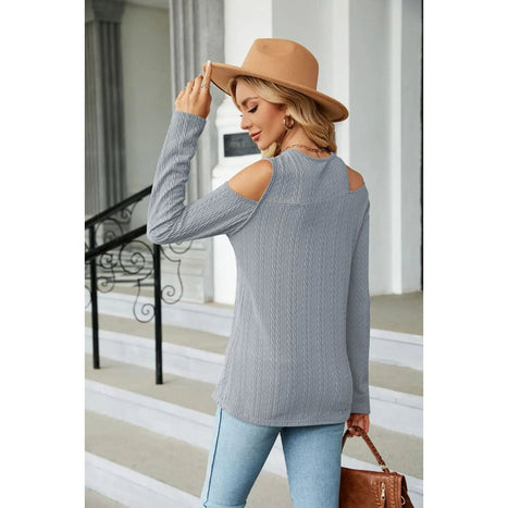 Dropped Shoulder Long Sleeve Blouse