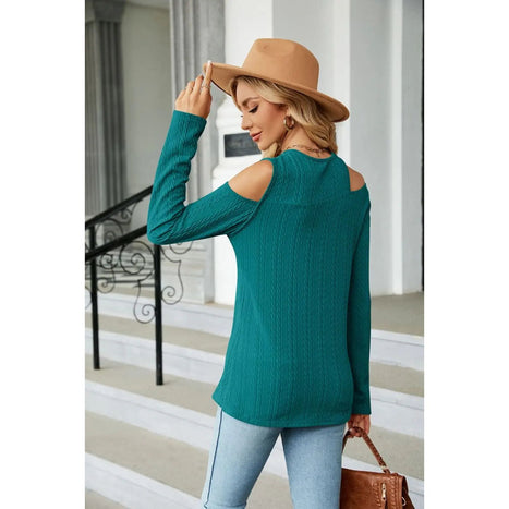 Dropped Shoulder Long Sleeve Blouse