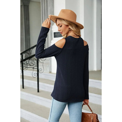 Dropped Shoulder Long Sleeve Blouse