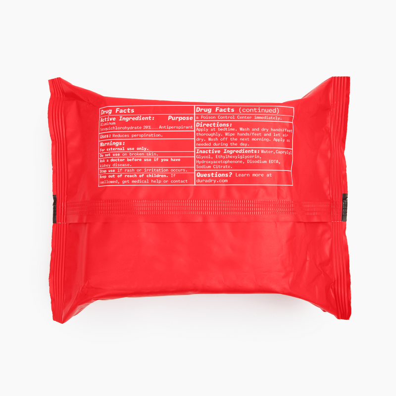 Duradry Whole Body Antiperspirant Wipes
