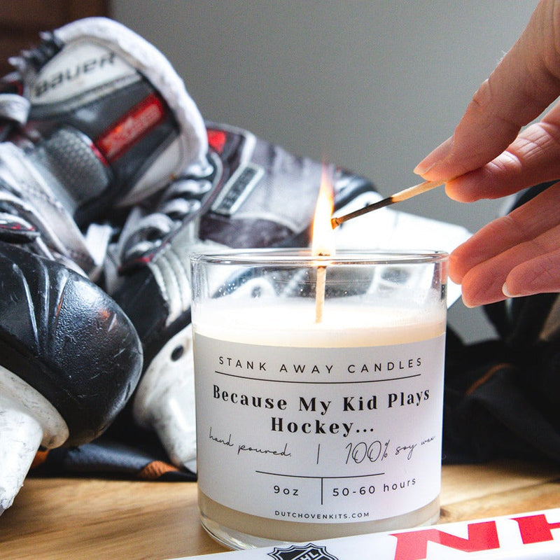 Dirty Dangles Hockey Because My Kid Plays Hockey - Natural Soy Wax Candle Soy Wax Candles