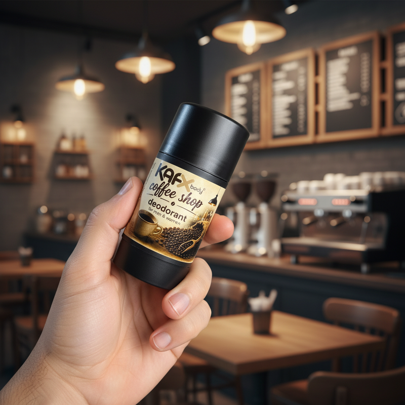 KAFX Body Coffee Shop Coffee-Infused Natural Deodorant – Real Coffee Scent & Safe for All Deodorant Black