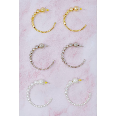 Gradation Bauble Hoop Earrings