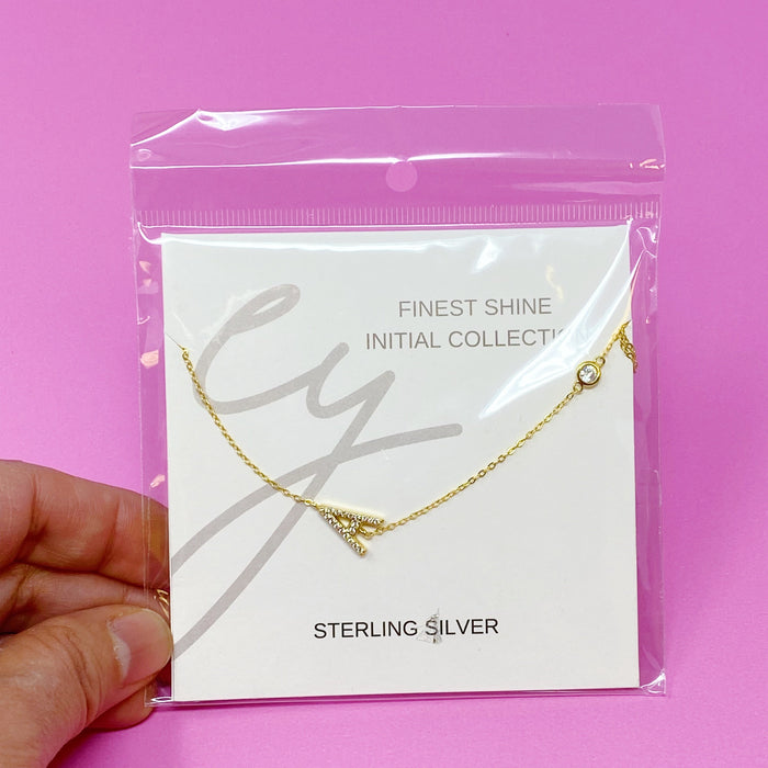 Finest Shine Initial Sterling Silver Necklace