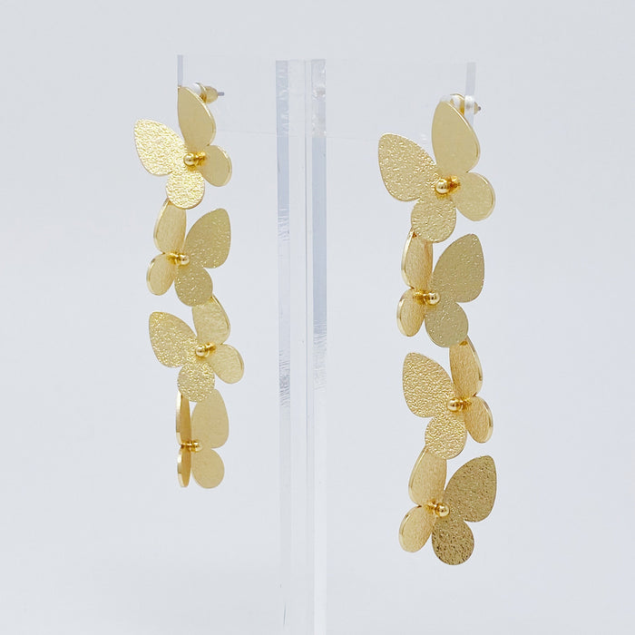 Four Butterflies Drop Down Earrings