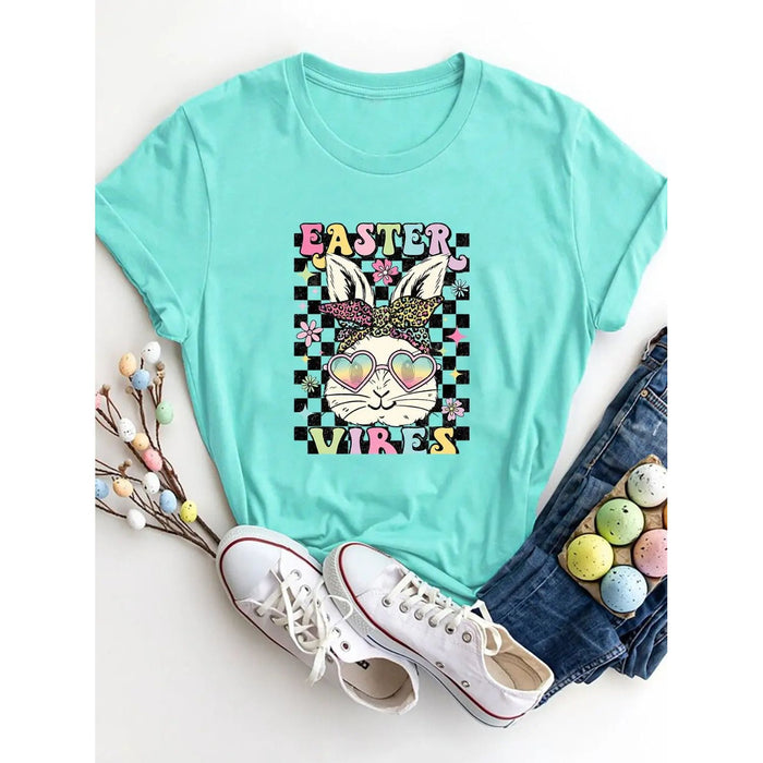 EASTER VIBES Round Neck Short Sleeve T-Shirt