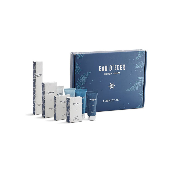 Amenities Depot Eau D'Eden All-In-Kit Travel Kit, 10-Piece Travel Size Toiletries Accessories In The Gift Box (10 Pack)