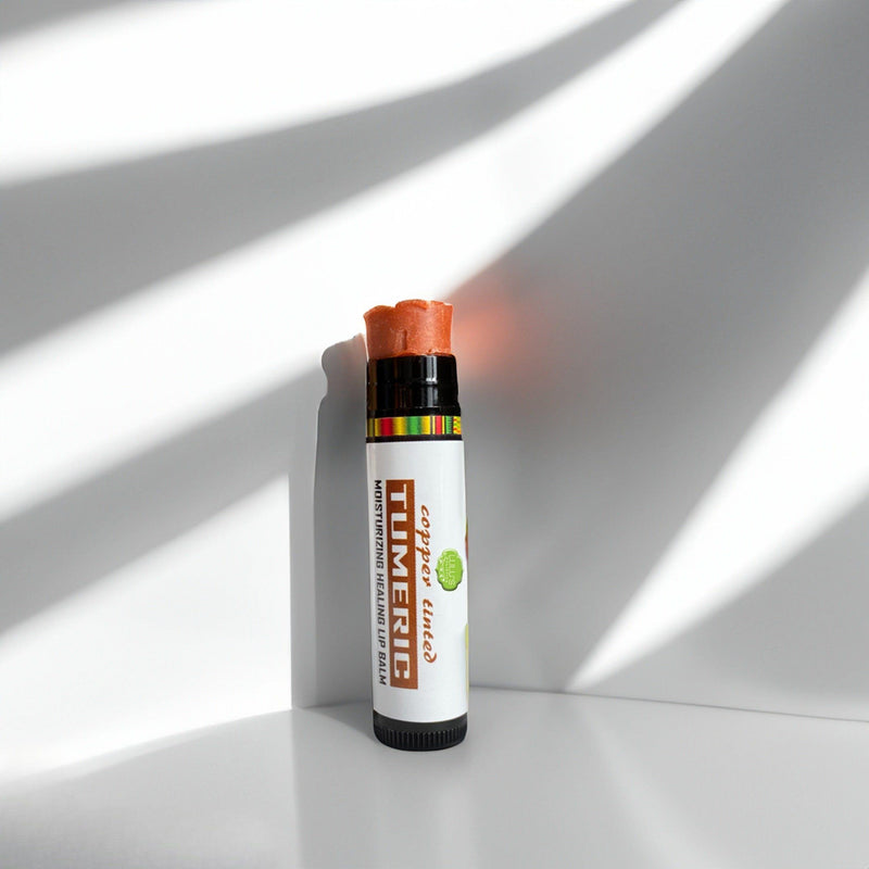 Lulu’s Holistics Turmeric Brightening Lip Balm Set - for Dark, Dry Lips (Plain, Copper, Raspberry) lip treatment