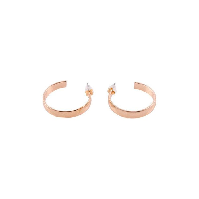 SMALL MEDIUM HALF HOOP STUD EARRINGS