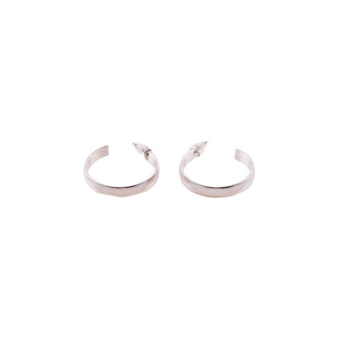 SMALL MEDIUM HALF HOOP STUD EARRINGS