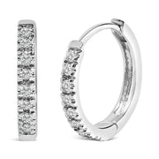 Bids.com 14K Rose Gold 1/5 CTW Diamond Huggie Hoop Earrings Earrings