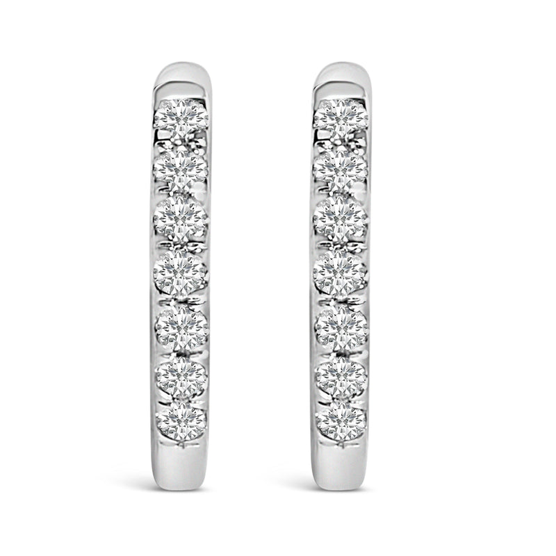 Bids.com 10K Rose Gold 1/4 Cttw Diamond Double Sided Huggie Hoop Earrings Earrings