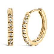 Bids.com 14K Rose Gold 1/5 CTW Diamond Huggie Hoop Earrings Earrings
