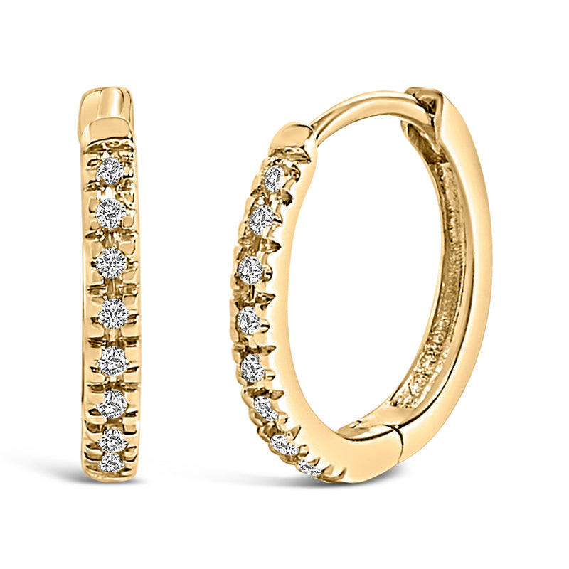 Bids.com 14K Rose Gold 1/5 CTW Diamond Huggie Hoop Earrings Earrings