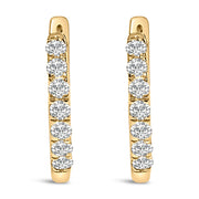 Bids.com 10K Rose Gold 1/4 Cttw Diamond Double Sided Huggie Hoop Earrings Earrings
