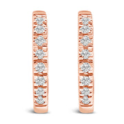Bids.com 14K Rose Gold 1/5 CTW Diamond Huggie Hoop Earrings Earrings