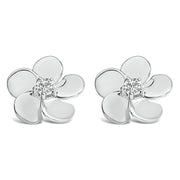 Bids.com 10K White Gold 1/3 Cttw Lab Grown Diamond Flower Petal Stud Earrings Earrings