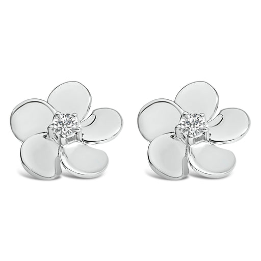 Bids.com 10K White Gold 1/3 Cttw Lab Grown Diamond Flower Petal Stud Earrings Earrings