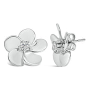 Bids.com 10K White Gold 1/3 Cttw Lab Grown Diamond Flower Petal Stud Earrings Earrings