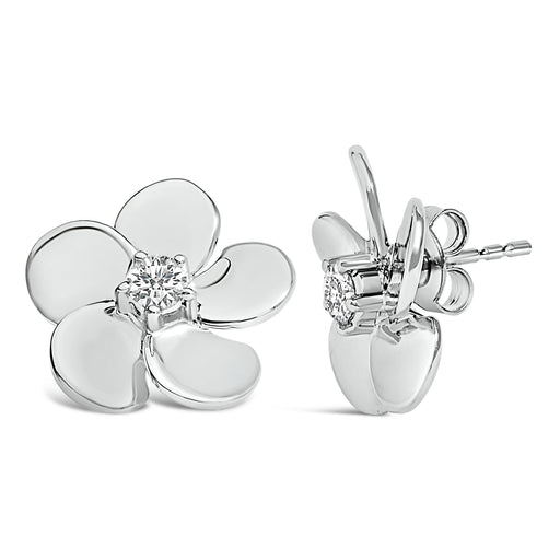 Bids.com 10K White Gold 1/3 Cttw Lab Grown Diamond Flower Petal Stud Earrings Earrings