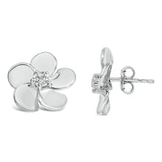 Bids.com 10K White Gold 1/3 Cttw Lab Grown Diamond Flower Petal Stud Earrings Earrings