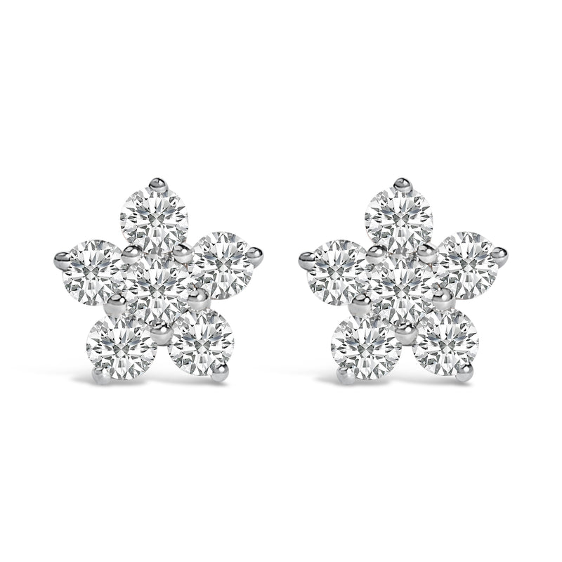 Bids.com 10K White Gold 1/2 Cttw Lab Grown Diamond Star Stud Earrings Earrings