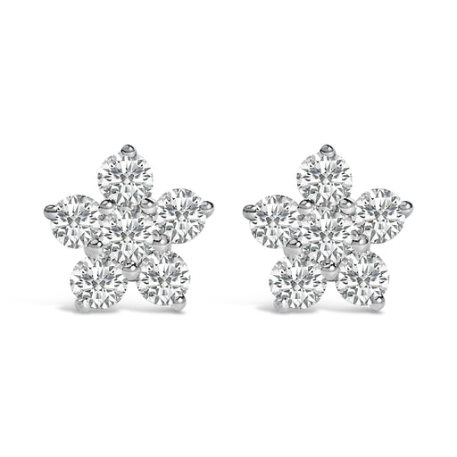 Bids.com 10K White Gold 1/2 Cttw Lab Grown Diamond Star Stud Earrings Earrings