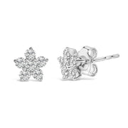 Bids.com 10K White Gold 1/2 Cttw Lab Grown Diamond Star Stud Earrings Earrings