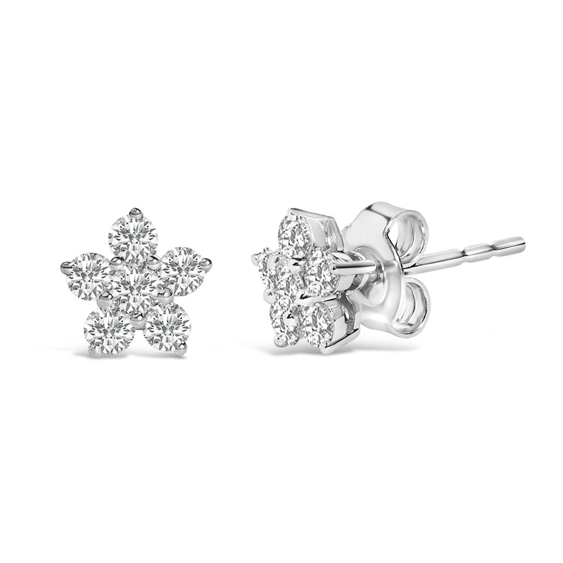 Bids.com 10K White Gold 1/2 Cttw Lab Grown Diamond Star Stud Earrings Earrings