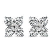 Bids.com 10K White Gold 1/2 Cttw Lab Grown Diamond Snowflake Stud Earrings Earrings