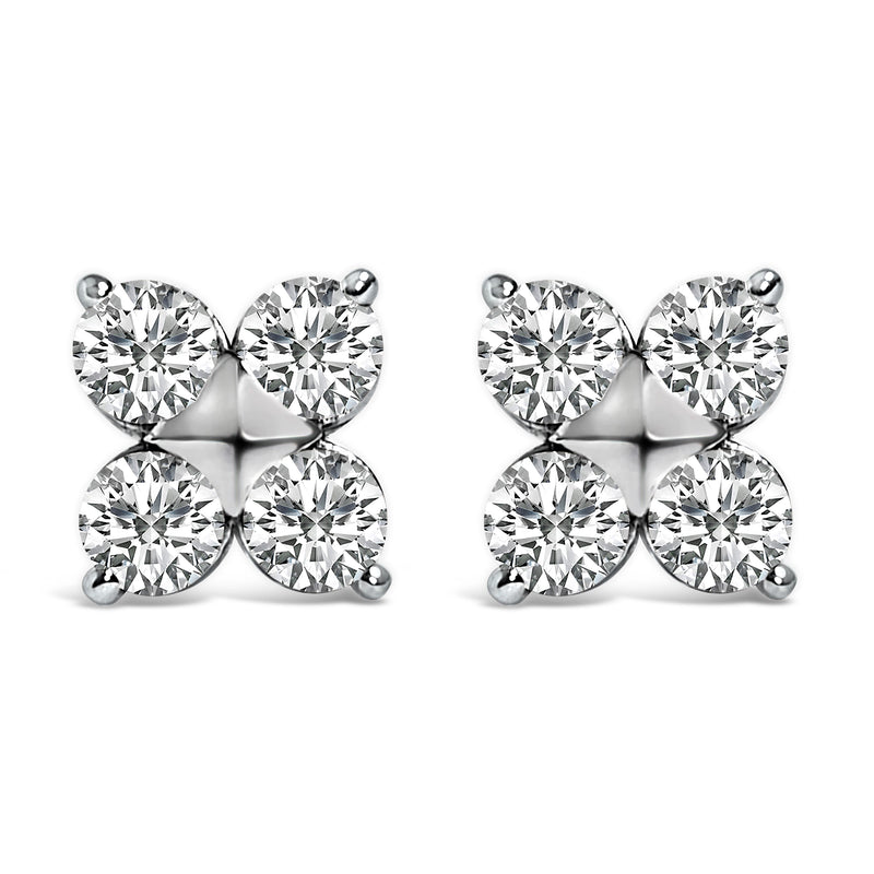 Bids.com 10K White Gold 1/2 Cttw Lab Grown Diamond Snowflake Stud Earrings Earrings