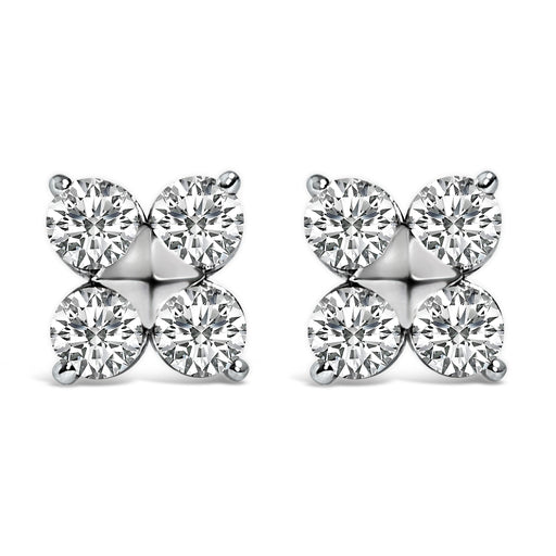 Bids.com 10K White Gold 1/2 Cttw Lab Grown Diamond Snowflake Stud Earrings Earrings