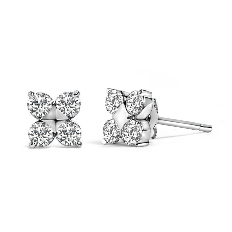 Bids.com 10K White Gold 1/2 Cttw Lab Grown Diamond Snowflake Stud Earrings Earrings