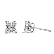 Bids.com 10K White Gold 1/2 Cttw Lab Grown Diamond Snowflake Stud Earrings Earrings