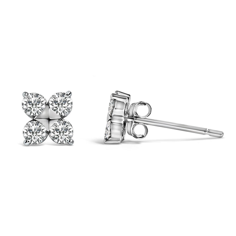 Bids.com 10K White Gold 1/2 Cttw Lab Grown Diamond Snowflake Stud Earrings Earrings