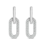 Bids.com 10K White Gold 1/2 Cttw Lab Grown Diamond Dangling Paperclip Drop Earrings Earrings