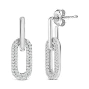 Bids.com 10K White Gold 1/2 Cttw Lab Grown Diamond Dangling Paperclip Drop Earrings Earrings