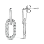 Bids.com 10K White Gold 1/2 Cttw Lab Grown Diamond Dangling Paperclip Drop Earrings Earrings