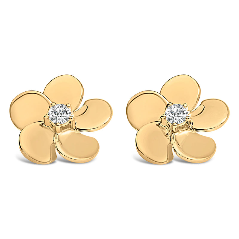 Bids.com 10K White Gold 1/3 Cttw Lab Grown Diamond Flower Petal Stud Earrings Earrings